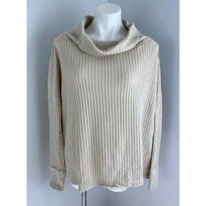 Free People Juicy Long Sleeve Cowl Neck Oversized Draped Tunic Top Stone Cold S